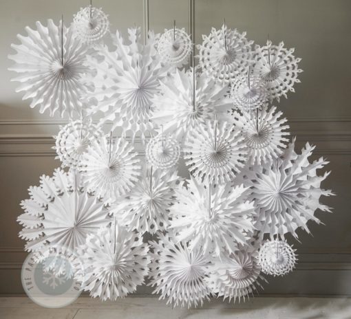 Mixed Pack of 18 Paper Snowflakes