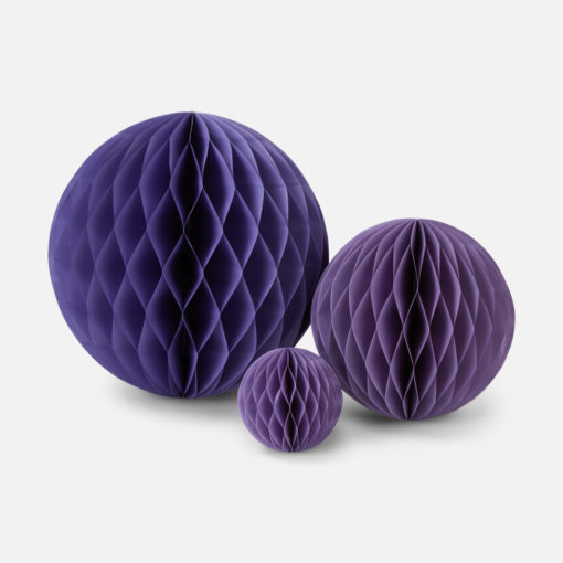 Purple Honeycomb Ball Trio